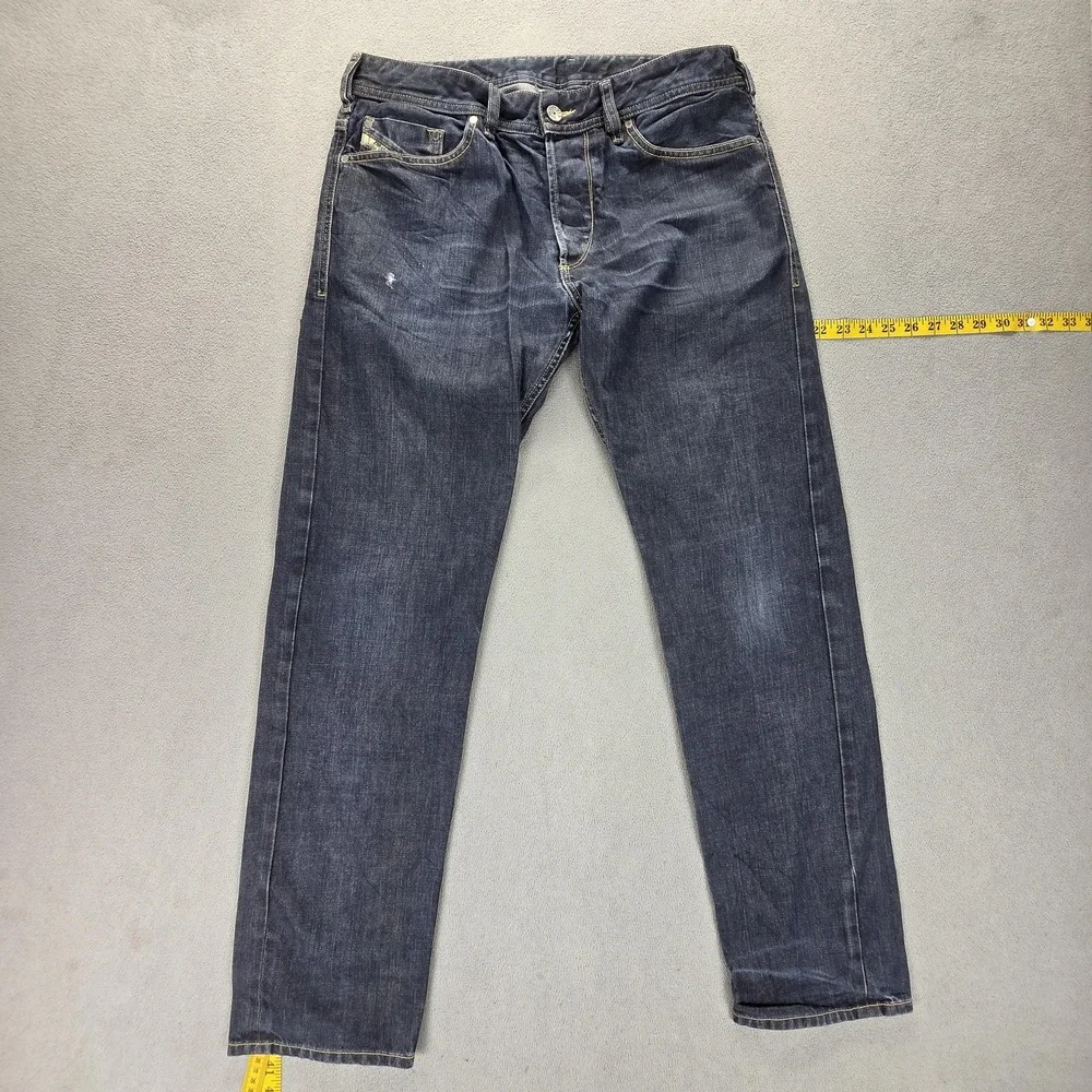 Diesel Jeans Mens 32x30 Blue Koolter Regular Slim Tapered Button Fly 0088Z